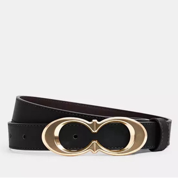 Coach Accessories - Coach Women Signature C Gold Buckle Black Leather Belt Size XL